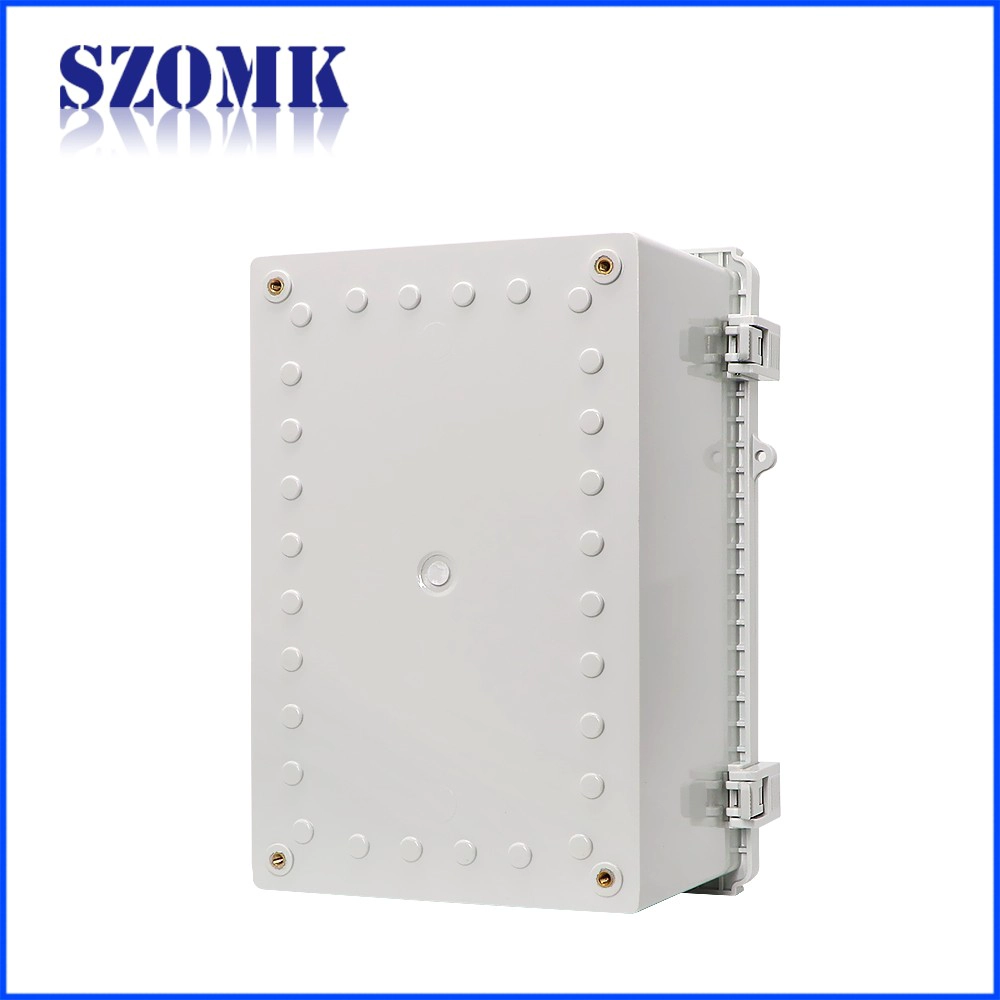 hinged waterproof instrument housing for pcb electronics enclosure 310*200*185mm szomk IP65 seal plastic junction box AK-01-46