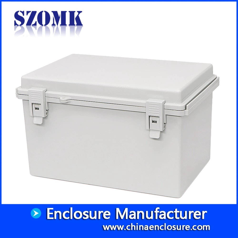 hinged waterproof instrument housing for pcb electronics enclosure 310*200*185mm szomk IP65 seal plastic junction box AK-01-46