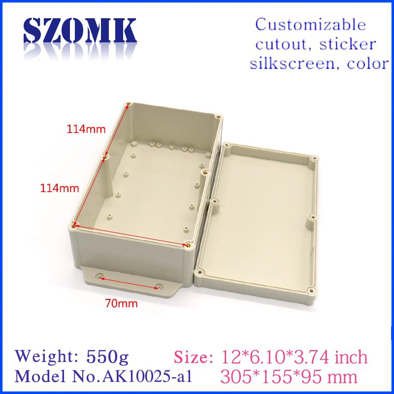 industrial plastic waterproof electronic enclosure junction housing with 305(L)*155(W)*95(H)mm