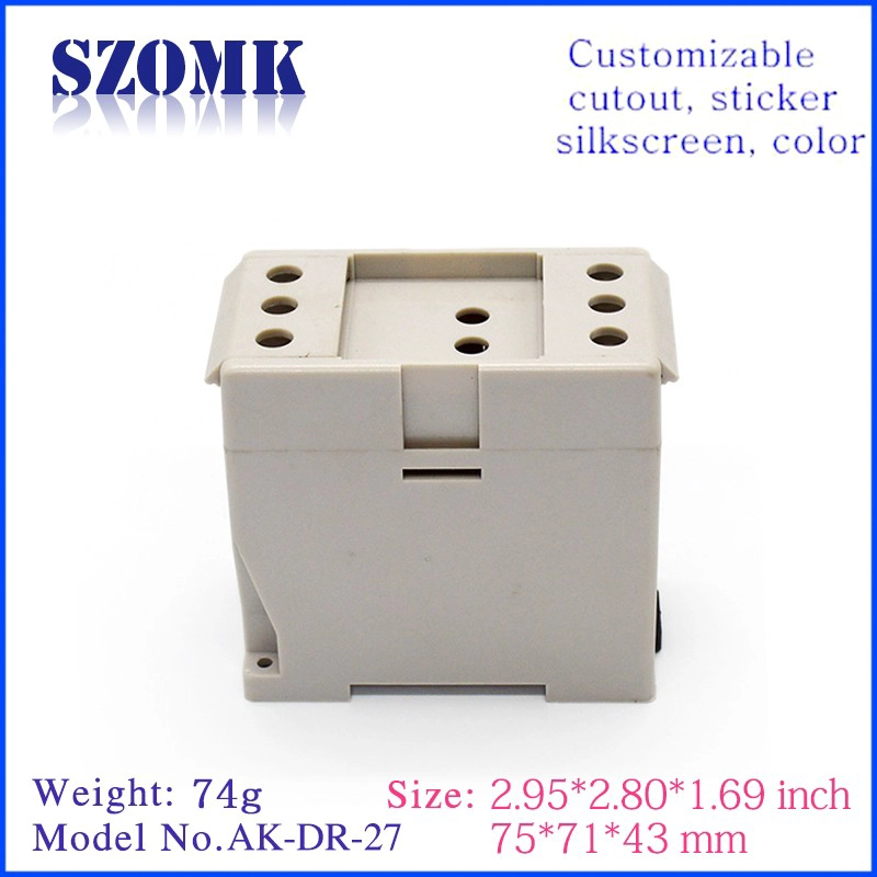 indusrial plastic din rail electronic relay enclosure manufacture plastic dinrail casing with 75*71*43mm