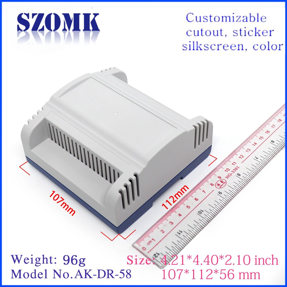 新款107 X 112 X 56 mm abs塑料DIN导轨接线盒/ AK-DR-58