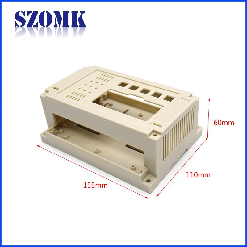 plastic din rail enclosure with 155*110*60mm plastic junction distribution housing from szomk