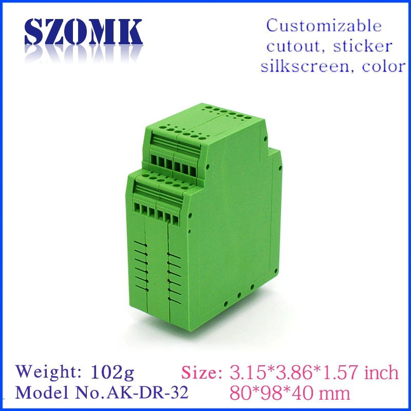 plastic dinrail enclosure for electronics project manufature plastic casing with 80*98*40mm