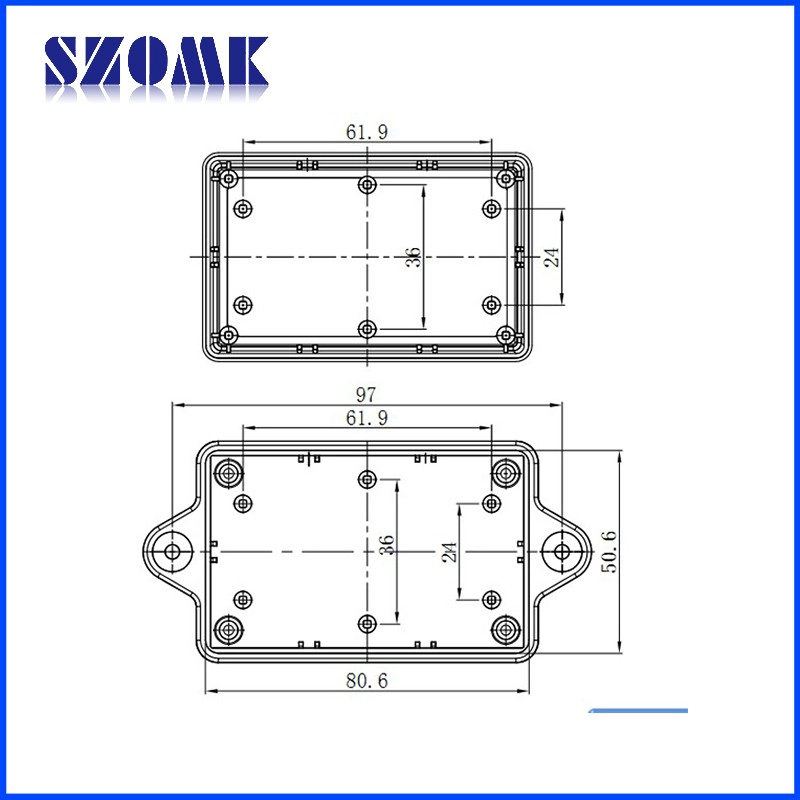 plastic enclosures electrical wall mounting enclosures AK-W-13 85x55x35mm