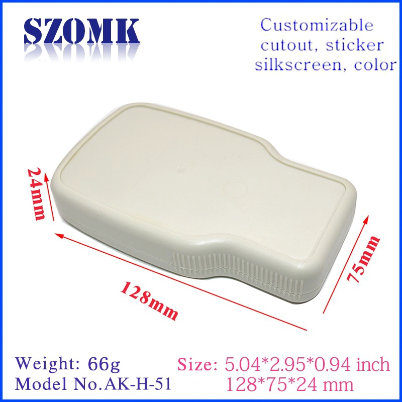 caja de plástico del equipo electrónico del recinto de mano AK-H-51 128 * 75 * 24mm