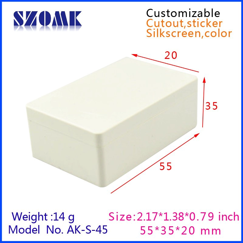 plastic small electrical abs enclosure szomk 2015 new electronics boxes AK-S-45