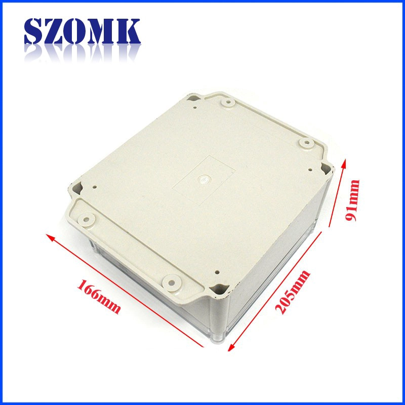 plastic waterproof outdoor enclosure electronic device industrial housing with 204(L)*166(W)*90(H)mm