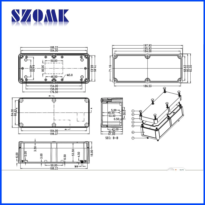 plastic waterproof tool boxes AK-10522-A2