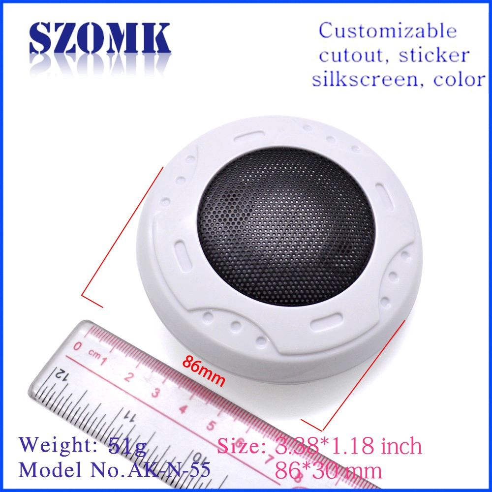 round plastic sound collector enclosure monitoring pickup box walkie talkie box size 80*30mm