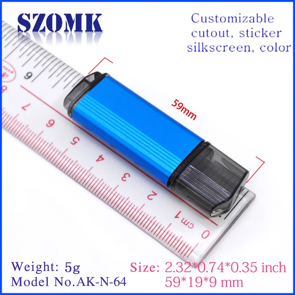 shenzhen factory plastic drive housing u-disk receiver enclosure size 59*19*9mm