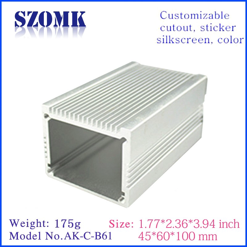 Shenzhen high quality 45X60X100mm heatsink diy amplifier aluminum enclosure supply/AK-C-B61