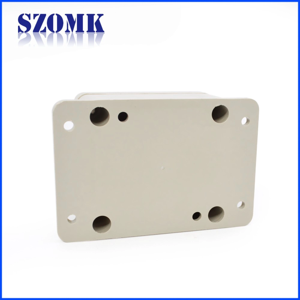small white abs IP65 waterproof box as switch box and juntion box for pcb and electronics with hangers AK-B-19 100*100*40mm