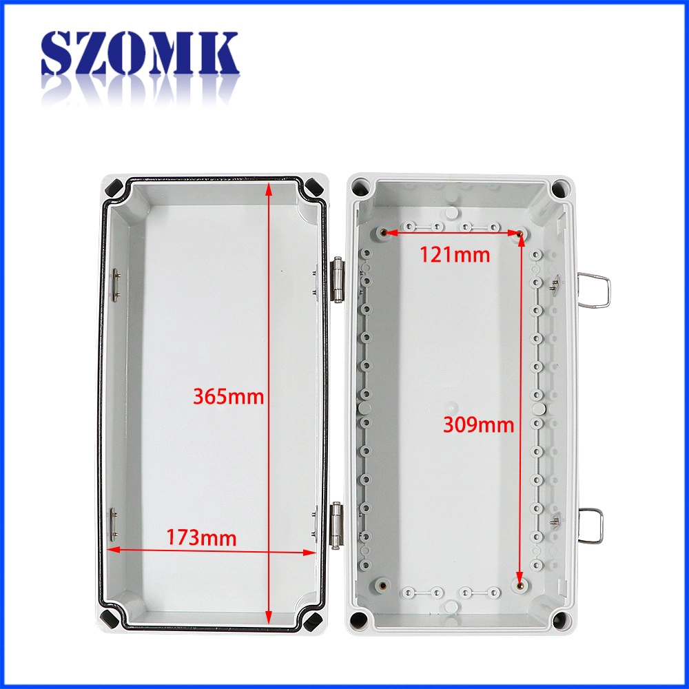 Szomk IP65 навесной пластиковый корпус для распределительной коробки электроники abs водонепроницаемый проектная коробка для монтажной платы 460 * 350 * 165 мм AK-02-23-JK пластиковый корпус для защиты от атмосферных