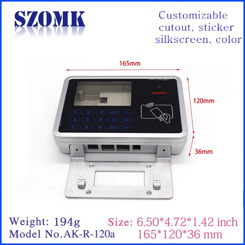 szomk RFID plastic access control enclosure box wall mounting LCD screen