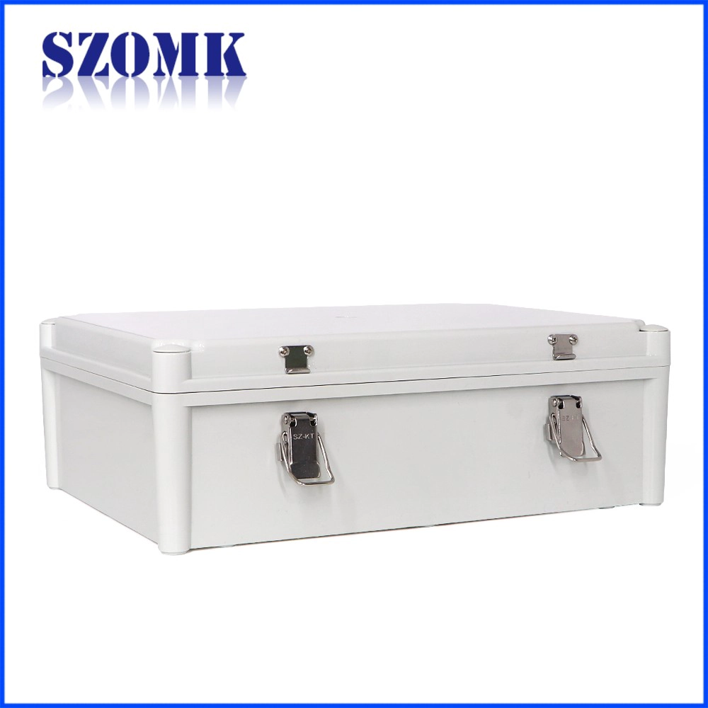szomk hinged waterproof enclosure box abs plastic waterproof electrical enclosure electronic control box 460*350*165mm AK-02-20-JK outdoor large waterproof enclosure casing