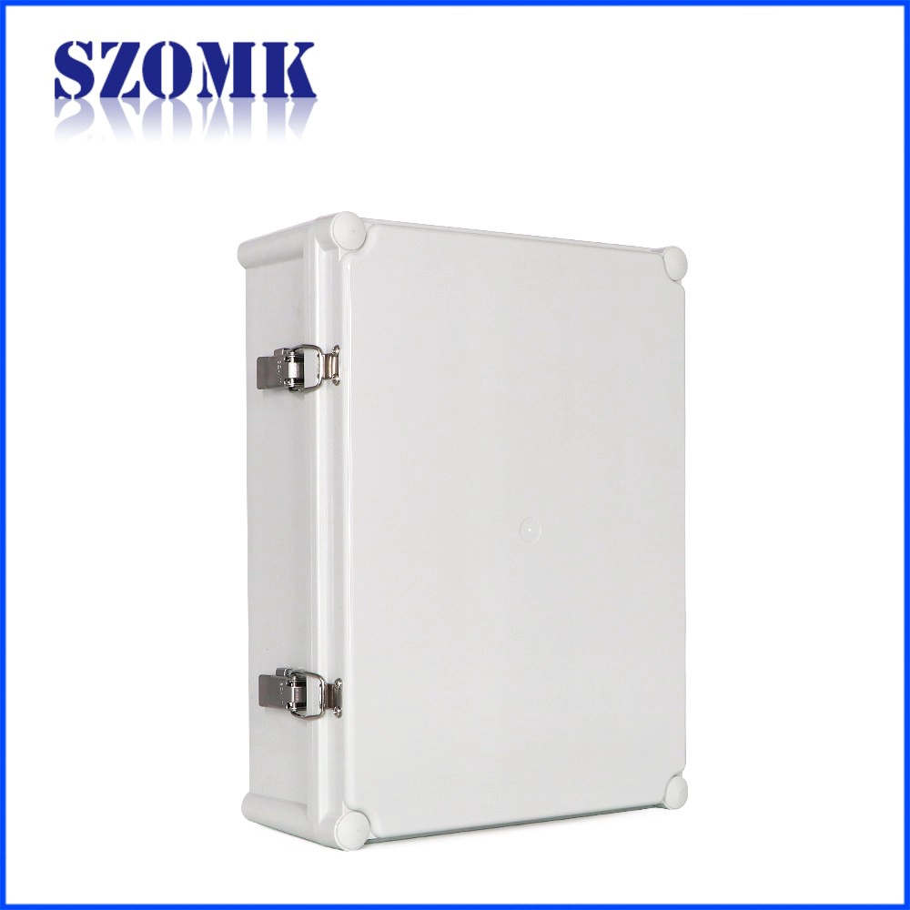 szomk hinged waterproof enclosure box abs plastic waterproof electrical enclosure electronic control box 460*350*165mm AK-02-20-JK outdoor large waterproof enclosure casing
