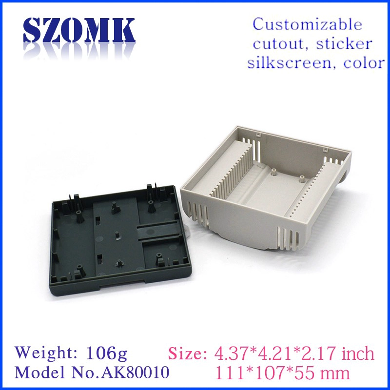 szomk plastic din rail enclosure plc control box AK80010 111*107*55mm