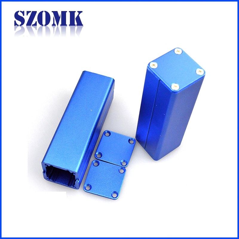 wholesale power amplifier box aluminum case custom enclosures for electronics 25*25*80 mm blue color C4