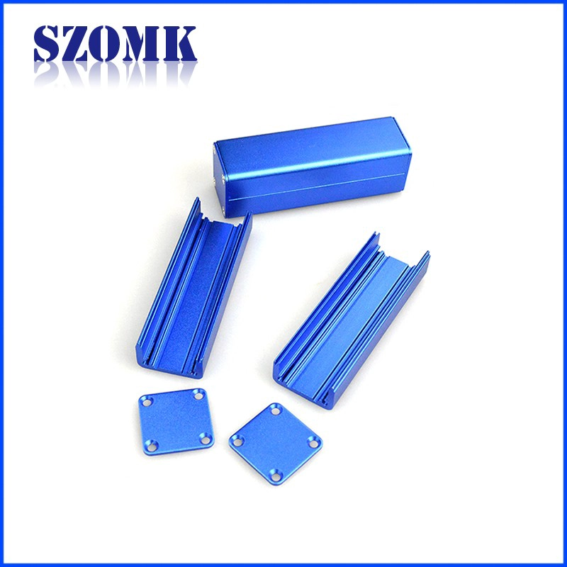 wholesale power amplifier box aluminum case custom enclosures for electronics 25*25*80 mm blue color C4