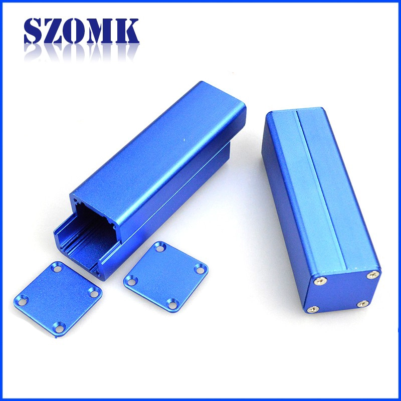 wholesale power amplifier box aluminum case custom enclosures for electronics 25*25*80 mm blue color C4