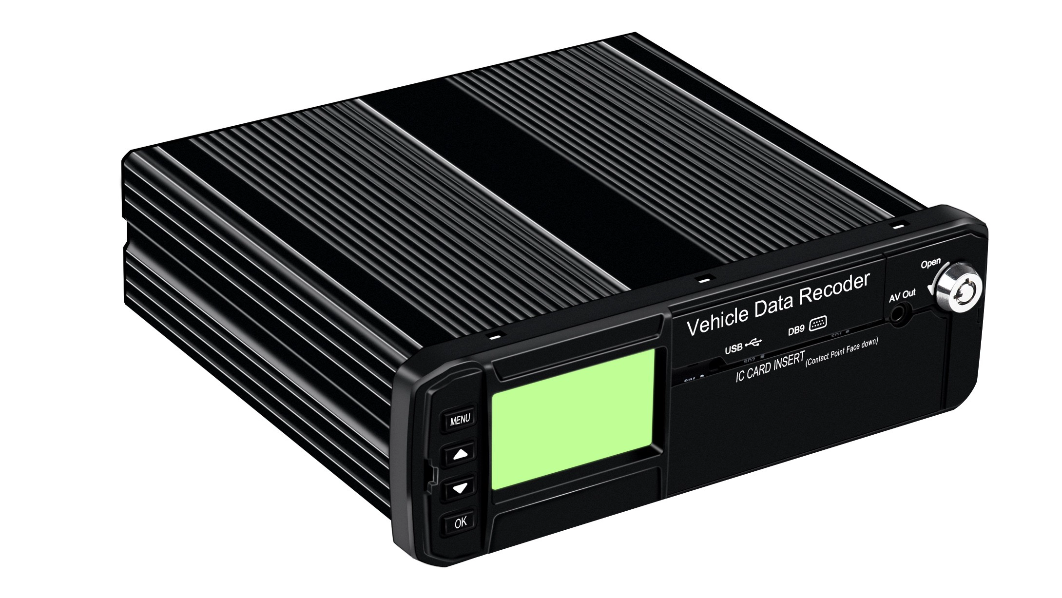 4channel hdd 1080P mobile dvr with 3channels RS232 +2channel RS485 connector, and with internal monitor
