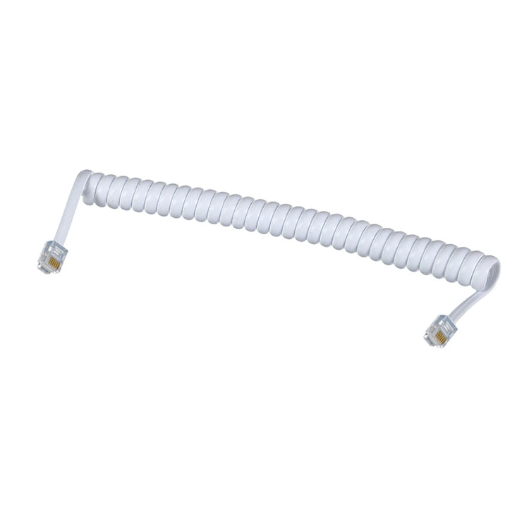 2 core 24 AWG OD 3.0 mm maschio da maschio a dc 5521 femmina con cavo a spirale di ricarica