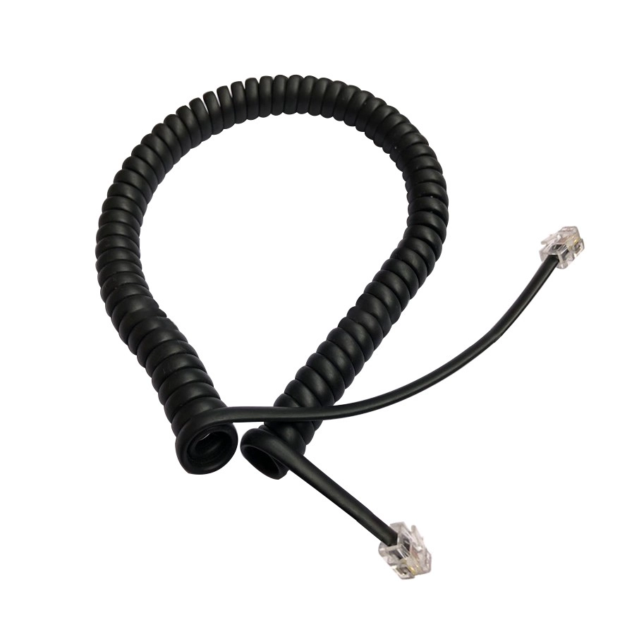Cavo a spirale flessibile piatto a 2 conduttori a 2 conduttori a 6 conduttori con spina RJ9 RJ11 RJ12