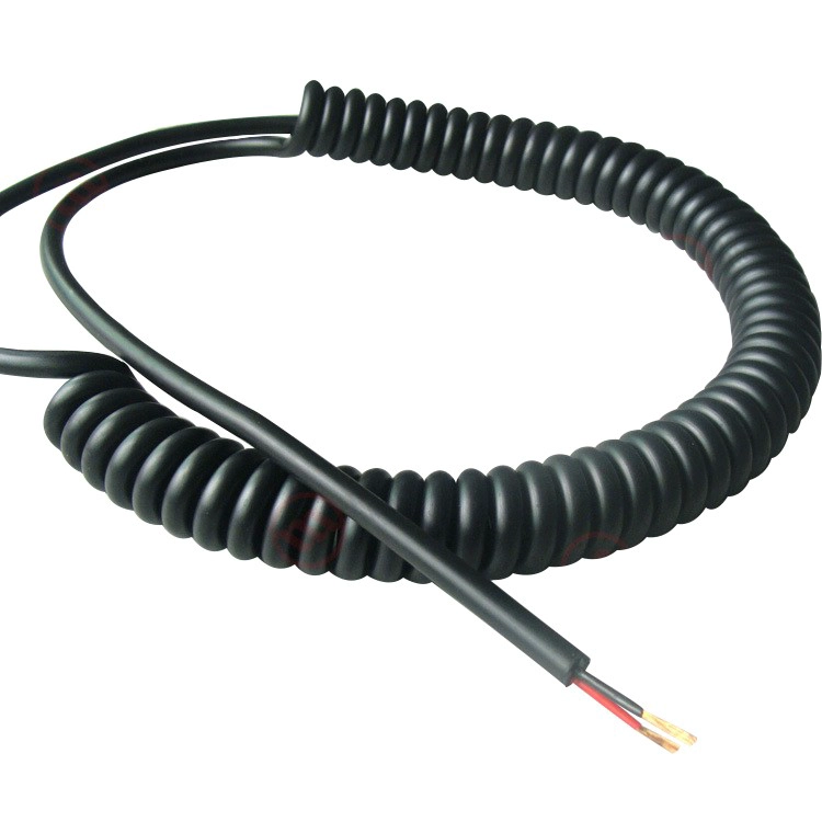 Bobine de blindage en PVC noir 6 bobine de 22 AWG noyau fermé câble spiralé de 100 mm de longueur