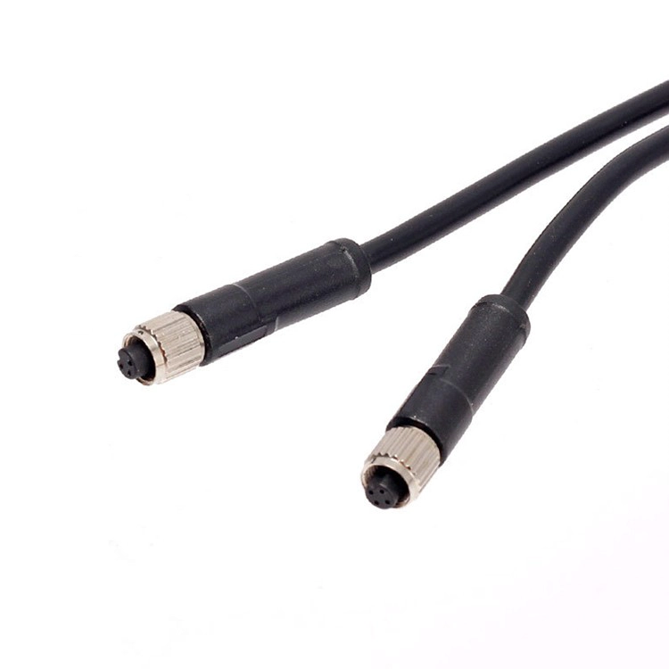 Vente chaude offre d'usine M5 4 broches à angle droit ou droit 4 pôles mâle femelle pvc pur connecteur câble