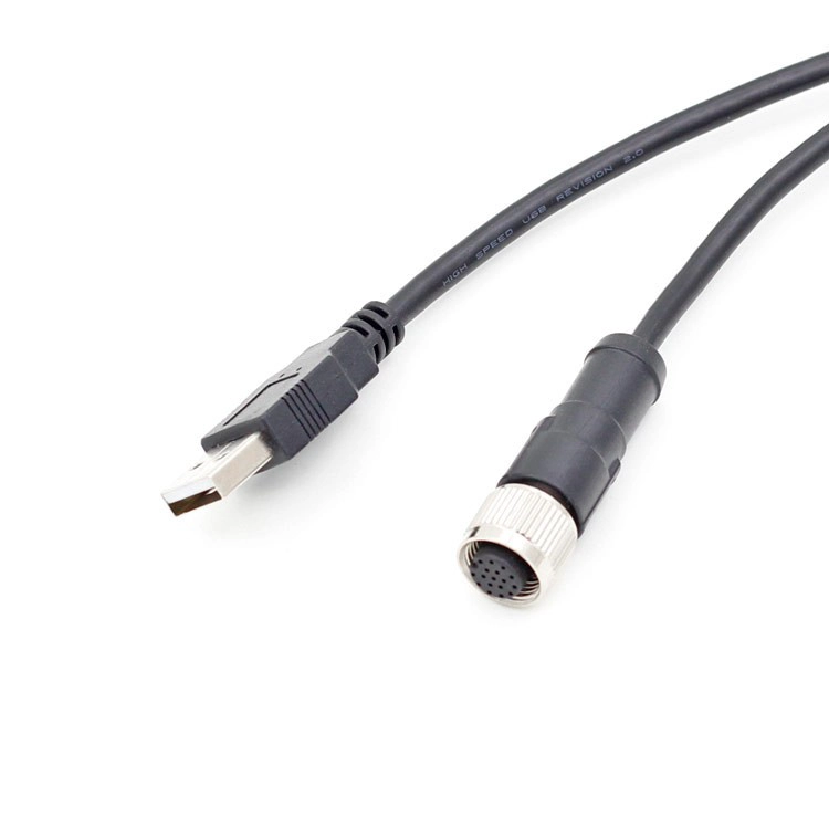 Câble M12 17 broches femelle vers USB mâle