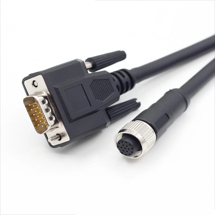 Connettore femmina M12 17pin per collegamento cablaggio industriale maschio spina DB15
