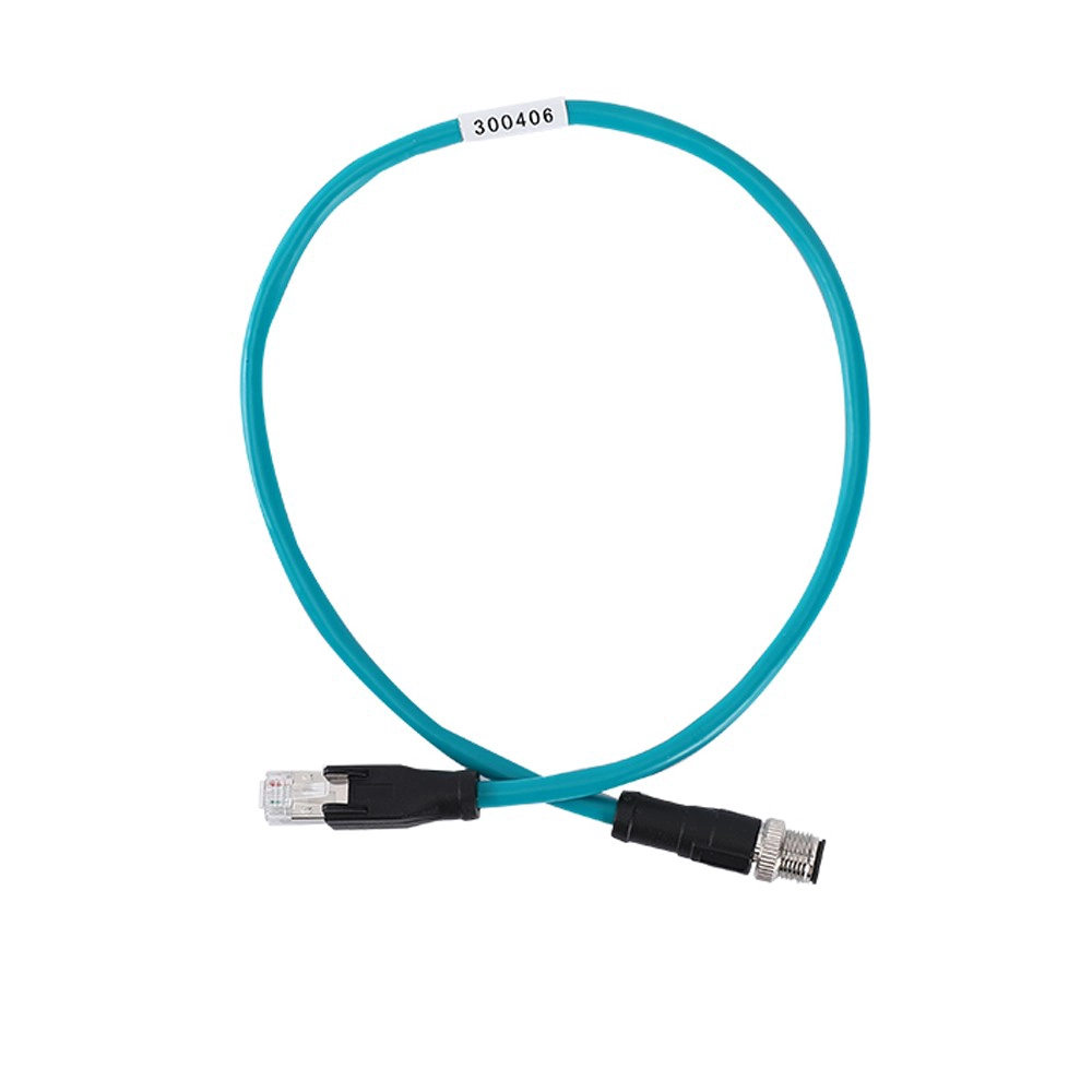 M12 4-poliger Stecker D-codiert auf Cat5 RJ45-Kabel