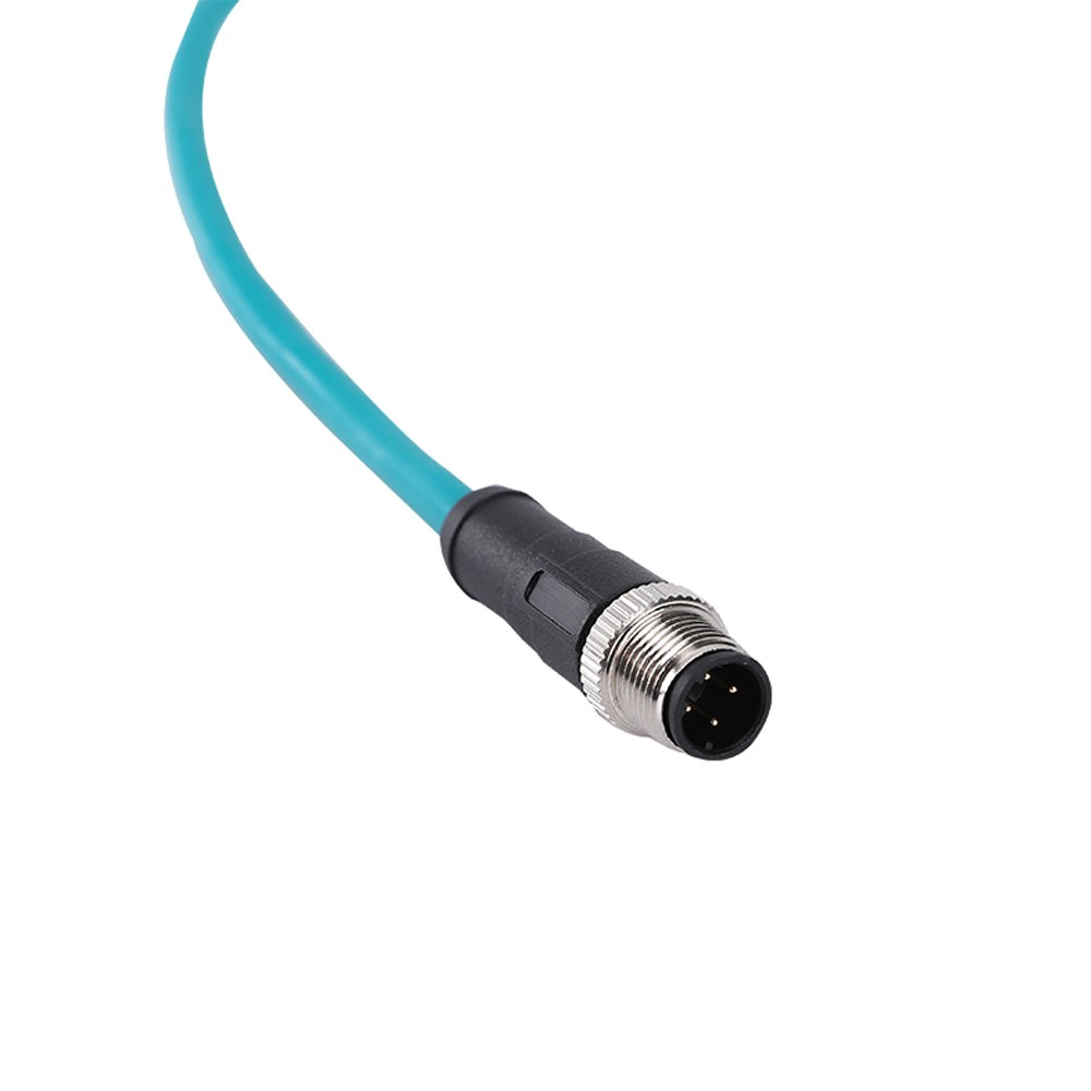 M12 4-poliger Stecker D-codiert auf Cat5 RJ45-Kabel