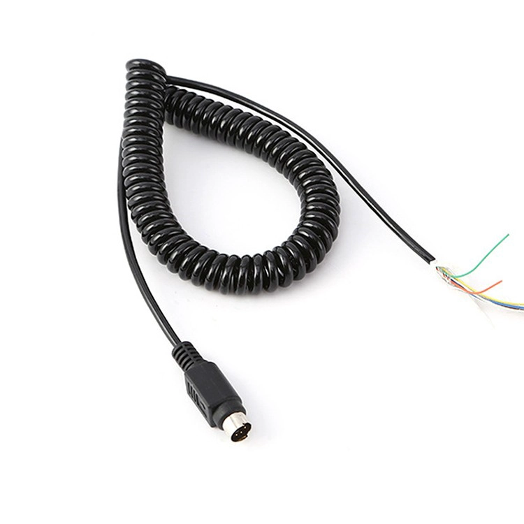 M12 4 pin male spiral cable factory,M12 4 pole female coiled cable manufacturer,M12 4 core spring cable supplier