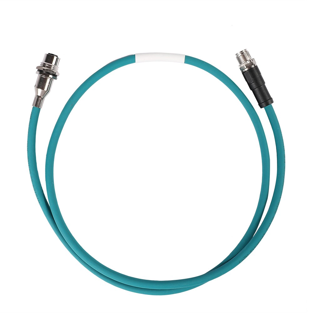 M12 X-Code 8-poliger Stecker auf RJ45-Kabel Cat6a