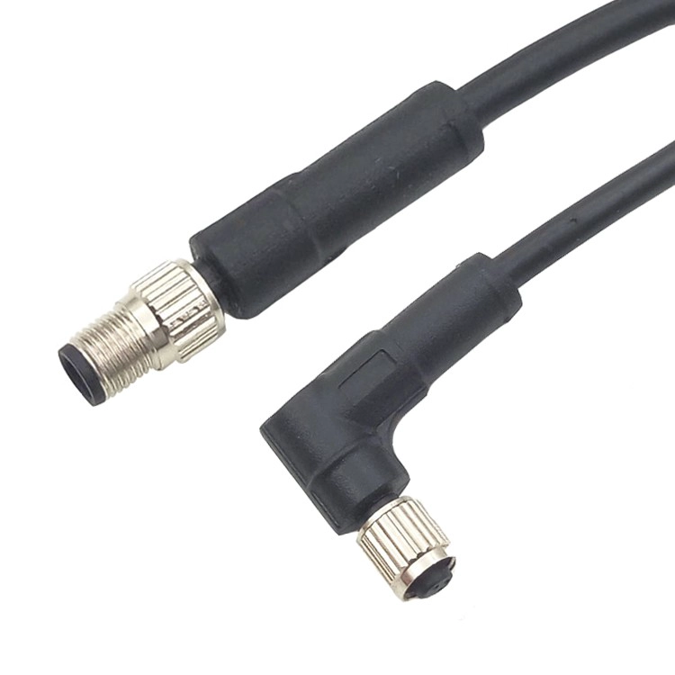 M5 A codice a 3 pin femmina ad angolo retto eblow tipo di cavo in pvc