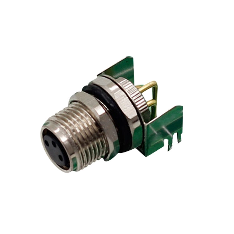 M8 3 4 5 6 Montaggio a pannello a 8 pin Connettore angolare a 90 ° con presa per montaggio su PCB
