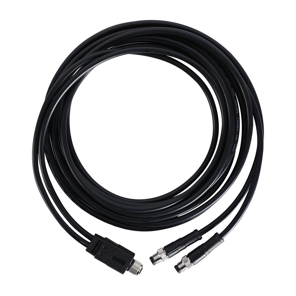 M8 3 4 5 pin male to dual female Y-Splitter cable