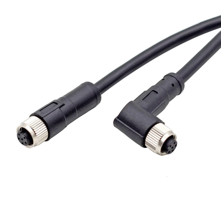 Conector circular M8 Cable de sensor M8 de ángulo recto recto hembra de polo