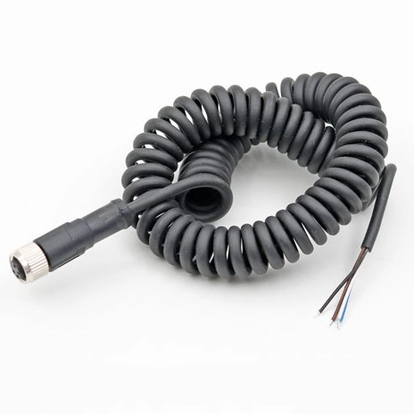 Einer der 3000 mm langen, aufgerollten, geschlossenen Hersteller von M12-Kabel mit einziehbarem, aufgerolltem Stromkabel mit 3 4 5 6 8 12 17 Adern
