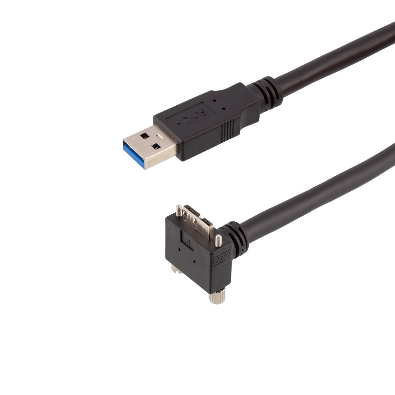 USB 3.0 Tapez un câble mâle mâle à micro B avec câble de caméra industriel à double vis