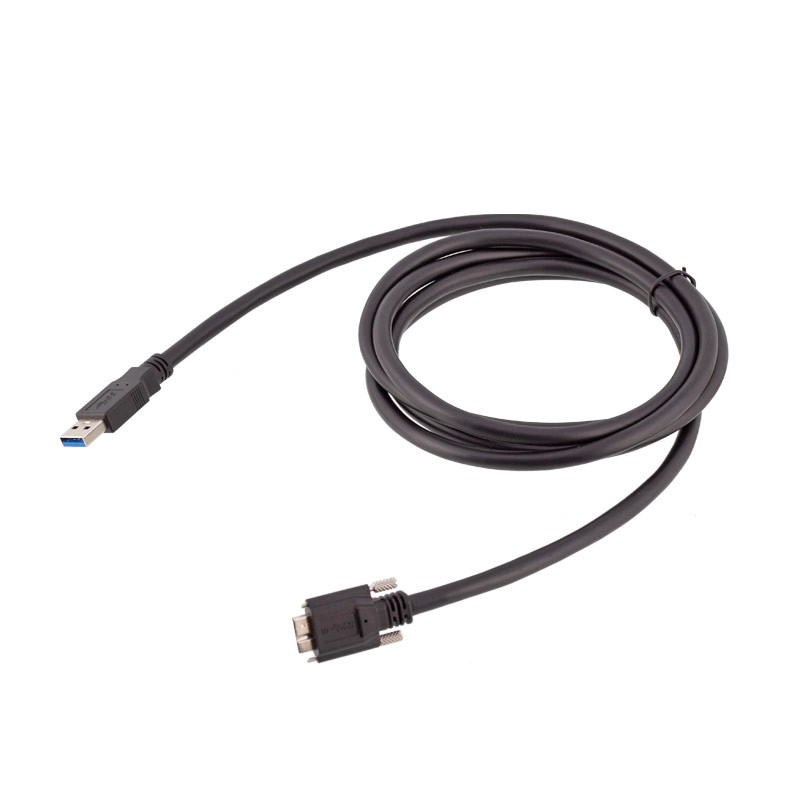 USB 3.0 Tapez un câble mâle mâle à micro B avec câble de caméra industriel à double vis