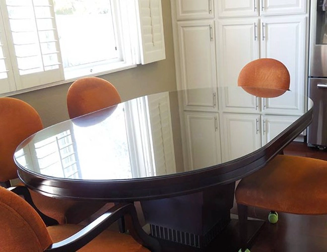 Tempered glass oval shape table top