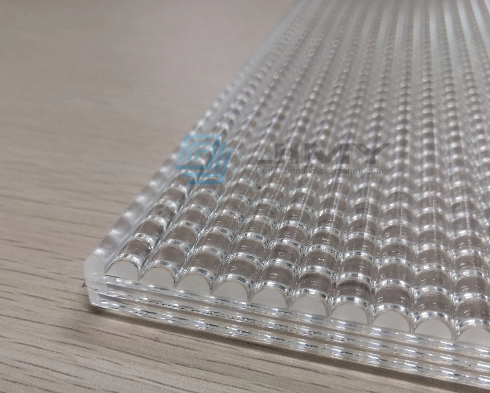 fluted ribbed doecative glass