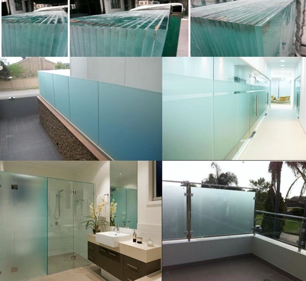 frosted tempered glass for door and balustrade
