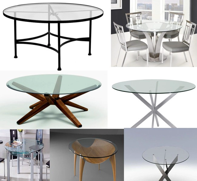 clear round tempered glass