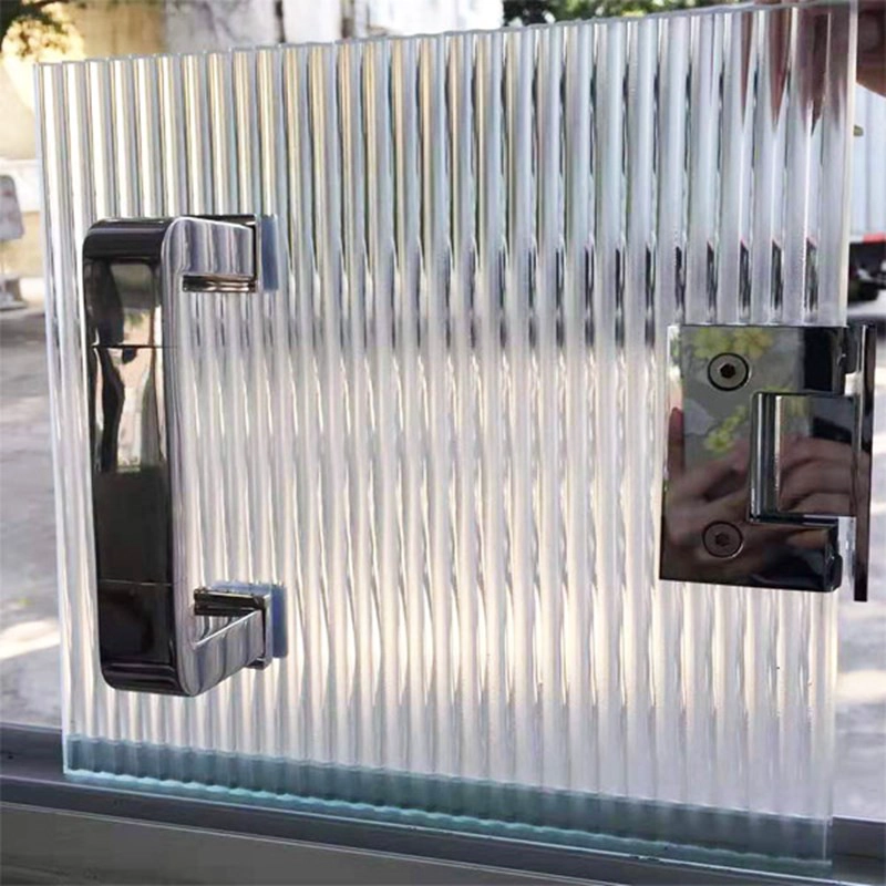 fluted glass door