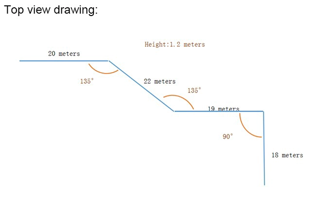top view drawing railing