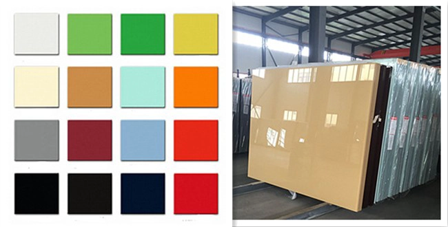 color tempered glass splashback