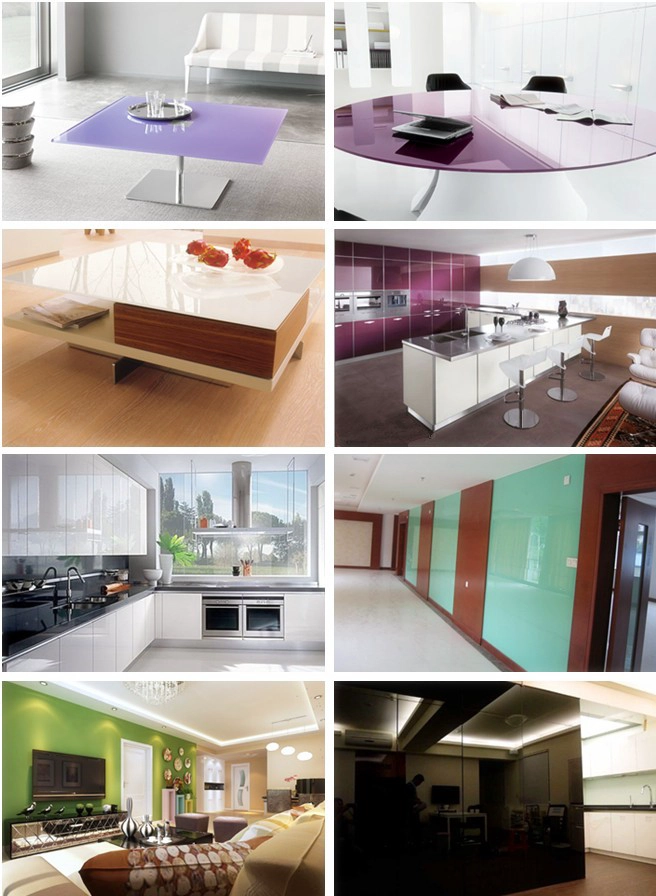 lacquer glass for kitchen and wall
